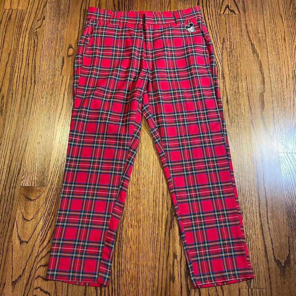 Disney x F 21 Mickey Mouse Plaid Mens Ankle Pants 33